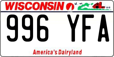 WI license plate 996YFA