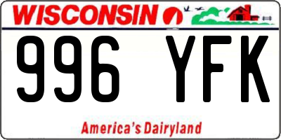 WI license plate 996YFK