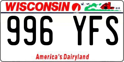WI license plate 996YFS