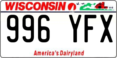 WI license plate 996YFX