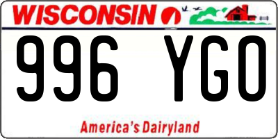 WI license plate 996YGO