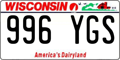 WI license plate 996YGS