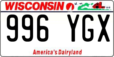 WI license plate 996YGX