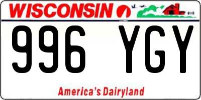 WI license plate 996YGY