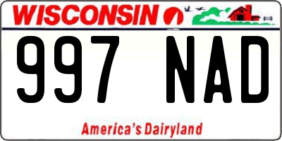 WI license plate 997NAD