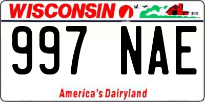 WI license plate 997NAE