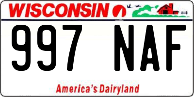 WI license plate 997NAF