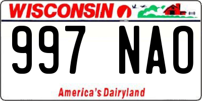 WI license plate 997NAO