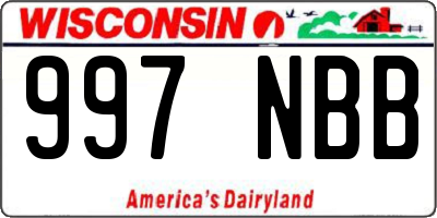 WI license plate 997NBB