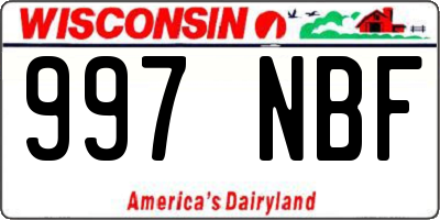 WI license plate 997NBF