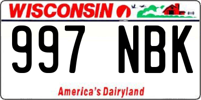 WI license plate 997NBK