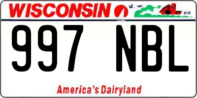 WI license plate 997NBL