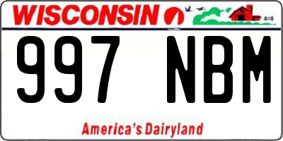WI license plate 997NBM