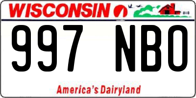 WI license plate 997NBO
