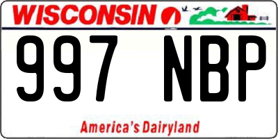 WI license plate 997NBP