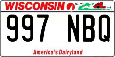 WI license plate 997NBQ