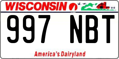 WI license plate 997NBT