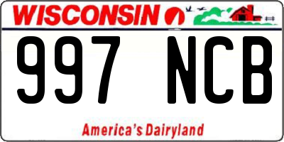 WI license plate 997NCB