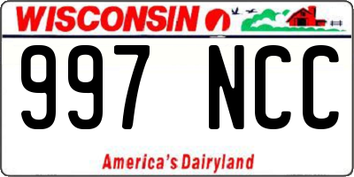 WI license plate 997NCC