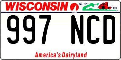 WI license plate 997NCD