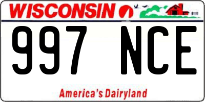 WI license plate 997NCE