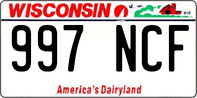 WI license plate 997NCF