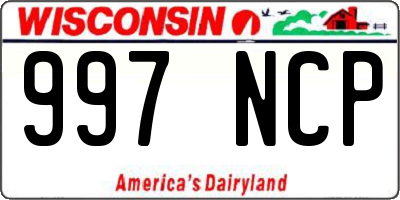 WI license plate 997NCP