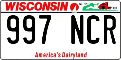 WI license plate 997NCR