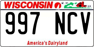 WI license plate 997NCV
