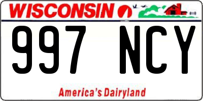 WI license plate 997NCY