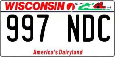 WI license plate 997NDC