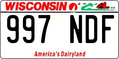 WI license plate 997NDF