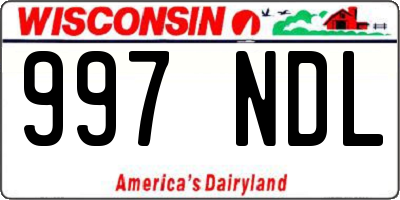 WI license plate 997NDL