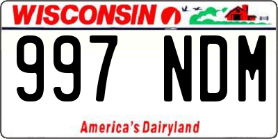 WI license plate 997NDM