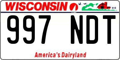 WI license plate 997NDT