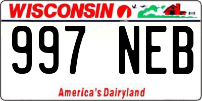 WI license plate 997NEB