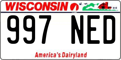 WI license plate 997NED