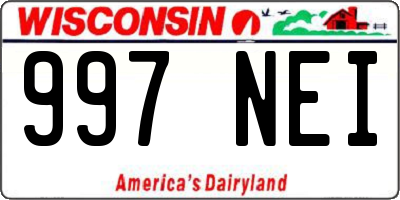 WI license plate 997NEI