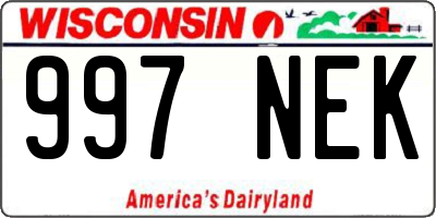 WI license plate 997NEK