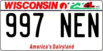 WI license plate 997NEN