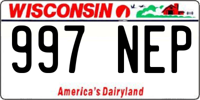 WI license plate 997NEP
