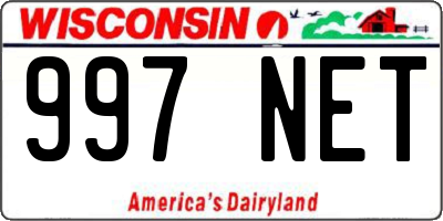 WI license plate 997NET