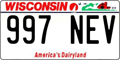 WI license plate 997NEV