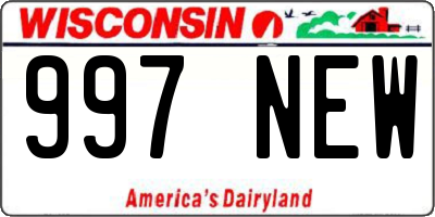 WI license plate 997NEW