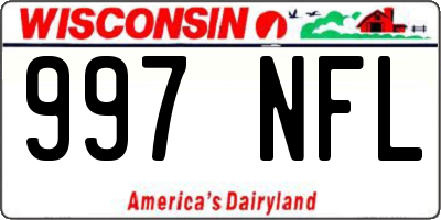 WI license plate 997NFL