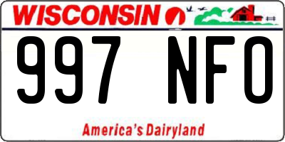 WI license plate 997NFO