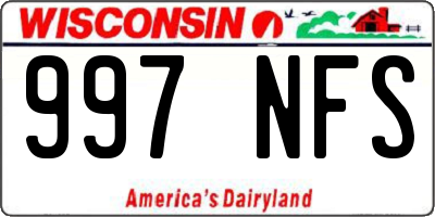 WI license plate 997NFS