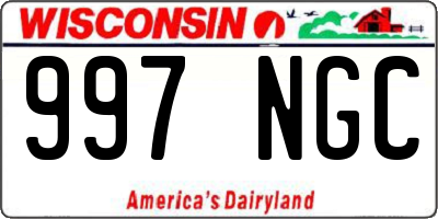 WI license plate 997NGC