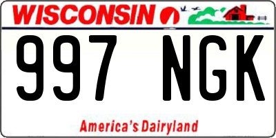 WI license plate 997NGK