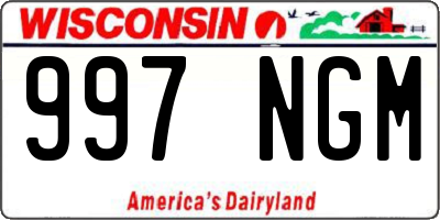 WI license plate 997NGM